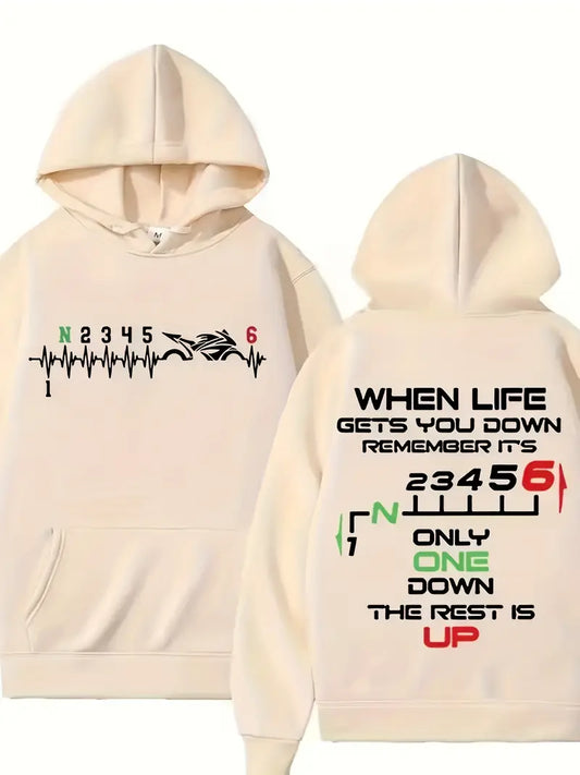 1N23456 Men's Motorcycle Biker Hoodie